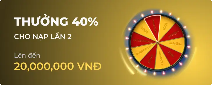 Khuyến mãi THƯỞNG NẠP LẠI 40% tại vp777
